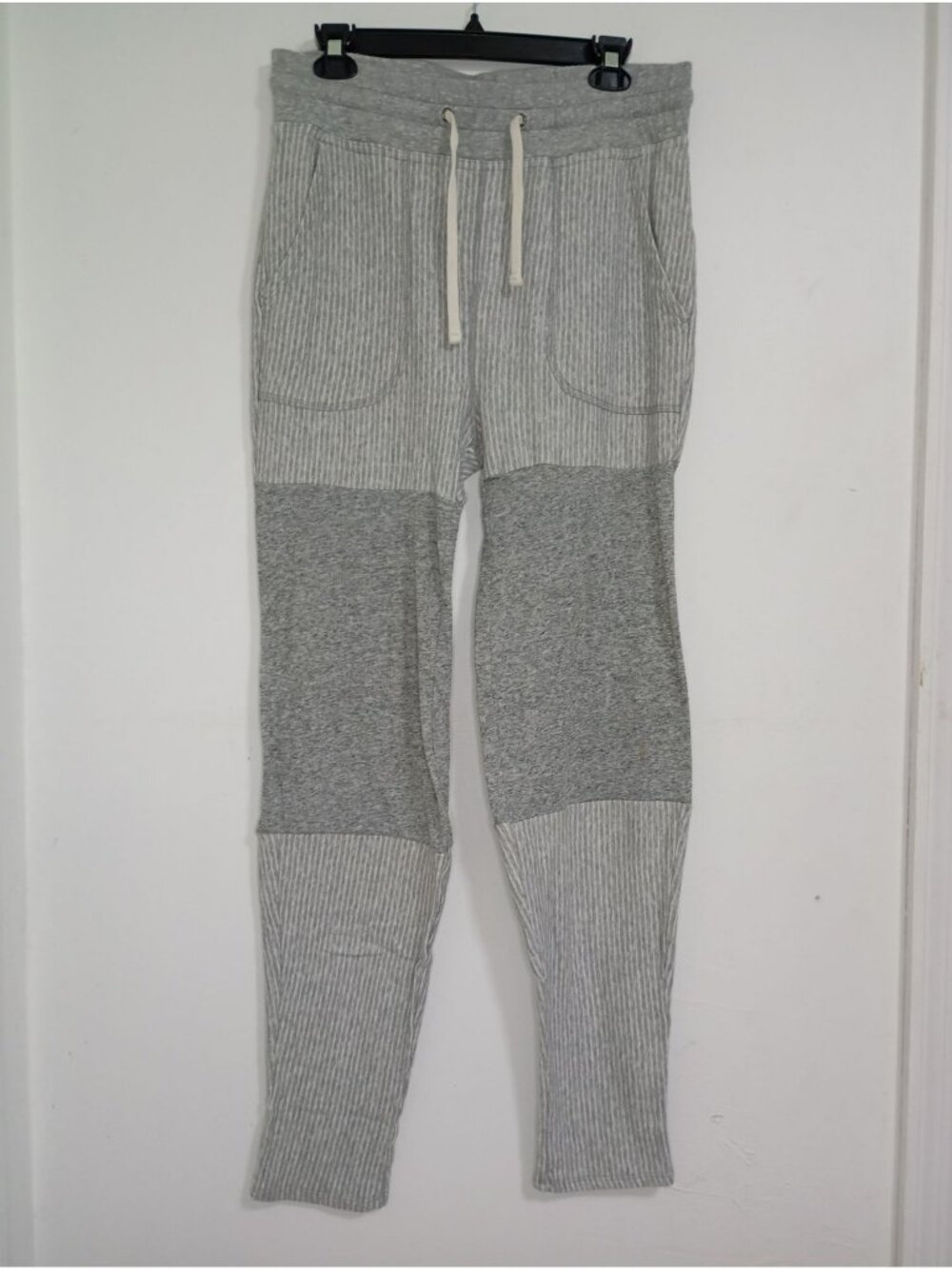 James Perse Womens Gray Striped & Solid Jogger Pants Size 2 Cotton Blend